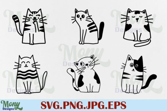 Bundle of Cute Cat Svg Clipart