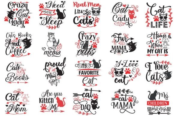 Cat Design, Cat T Shirt Bundle, Cat Svg