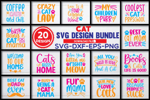 Cat Svg Bundle 20 Design