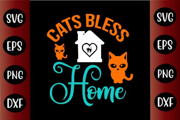 Cat SVG Design Cats Bless Home