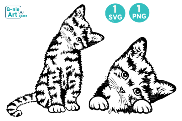 Cute Curious Kitten Cat Svg