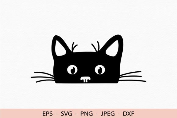 Cute Face Peeking Cat Peeking Kitten Svg