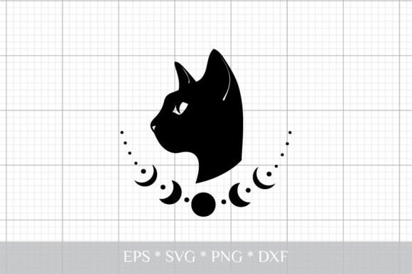 Mystical Black Cat SVG