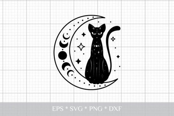 Mystical Black Cat, SVG