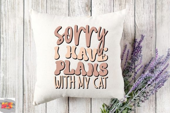 Retro Sorry I Have Plans with My Cat Svg