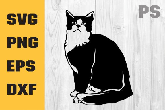 Tuxedo Cat SVG, Peeking Animal Clipart